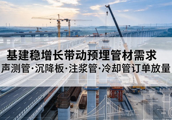 鄱阳基建稳增长带动预埋监测管材需求，声测管、沉降板、注浆管订单持续放量